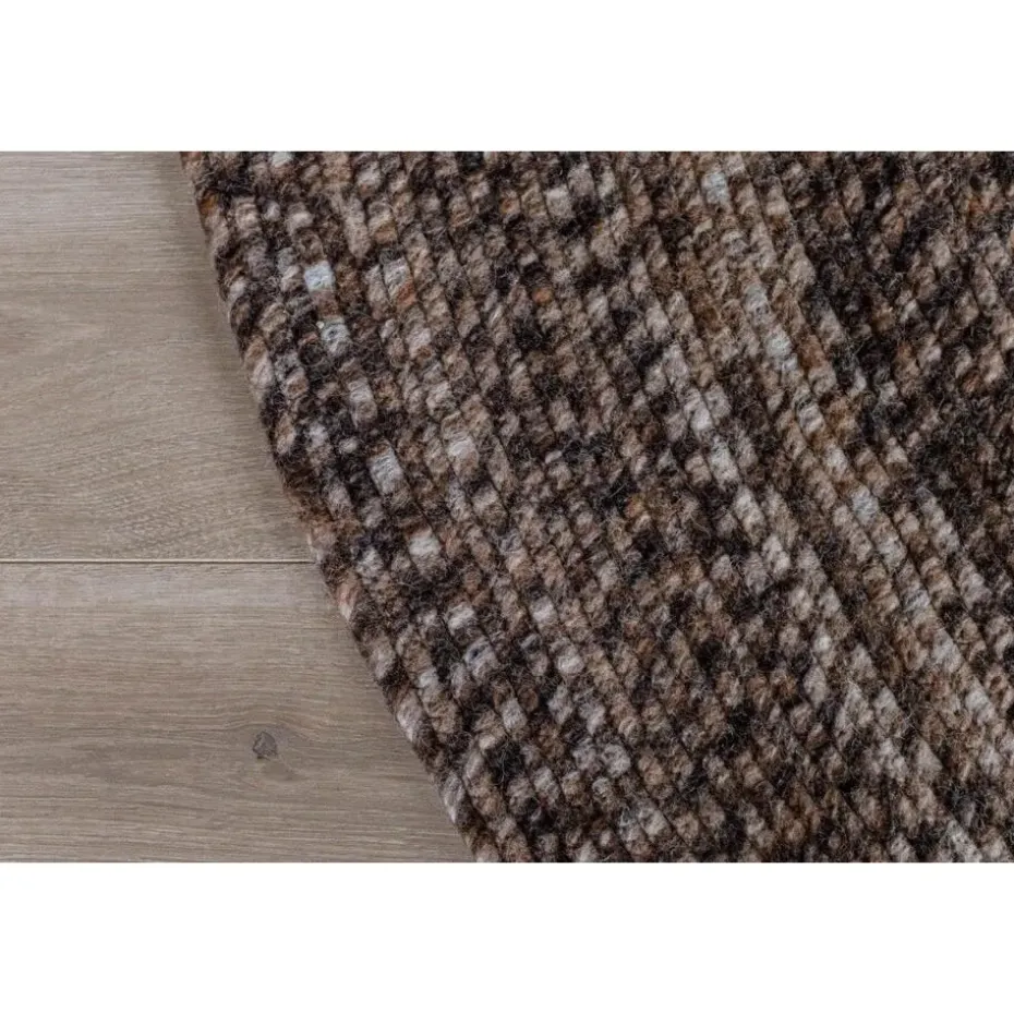 Interieur05 rond vloerkleed Gapo donkerbruin - 150 x 150 cm