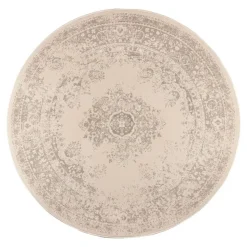 Interieur05 rond vloerkleed Keshan zand/beige - 240 x 240 cm