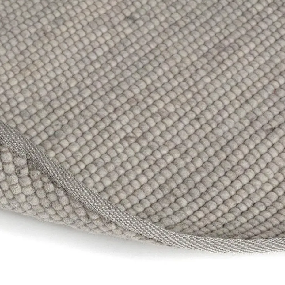 Interieur05 Wollen Vloerkleed Rond Lichtgrijs Vik - 160 x 160 cm