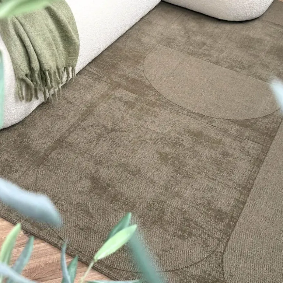 Interieur05 wollen vloerkleed groen Twig - 230 x 160 cm