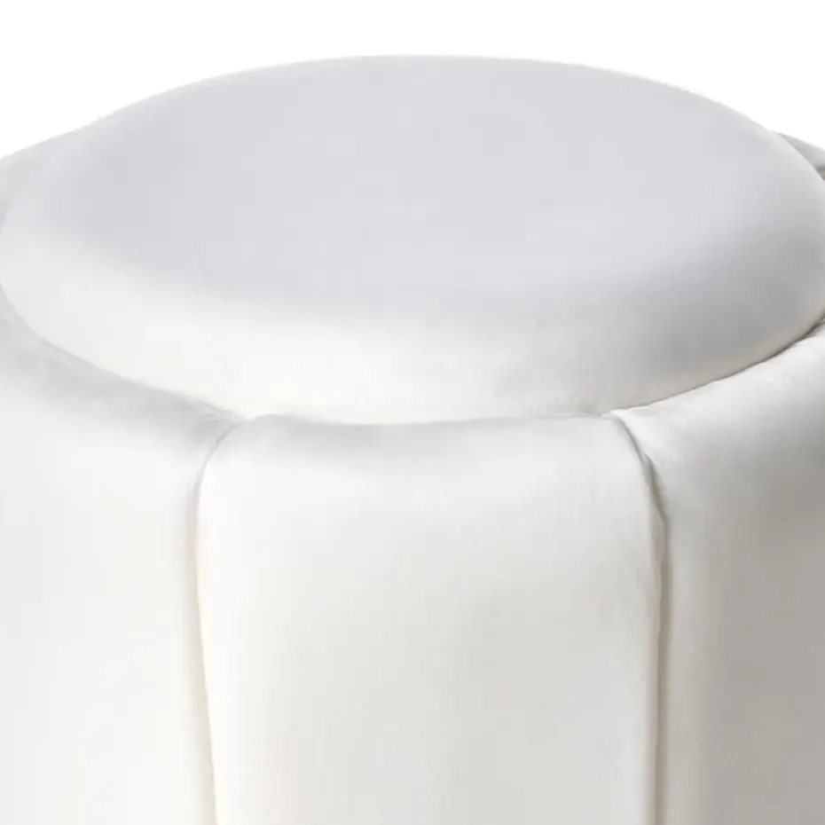 IRVING - Poef - Wit - 43 cm - Fluweel