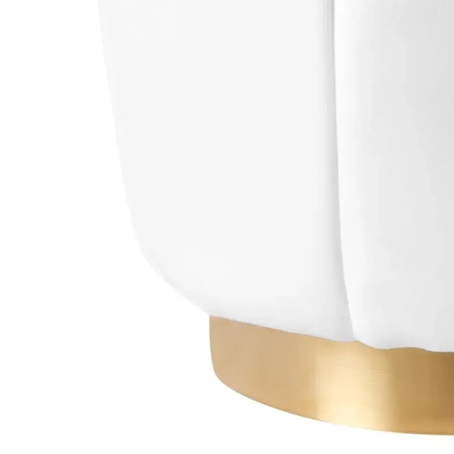 IRVING - Poef - Wit - 43 cm - Fluweel