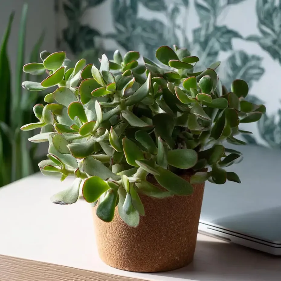 Jadeplant - Crassula arborescens 'Curly' - Hoogte 15-25 cm - Pot 12 c