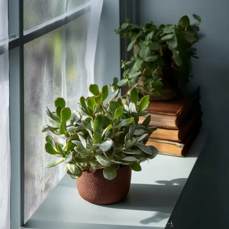 Jadeplant - Crassula arborescens 'Curly' - Hoogte 15-25 cm - Pot 12 c