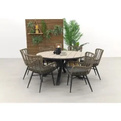 Jasmine natural / Garden Impressions Edison 148 cm. - ronde tuinset