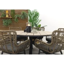 Jasmine natural / Garden Impressions Edison 148 cm. - ronde tuinset