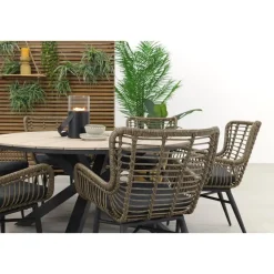 Jasmine natural / Garden Impressions Edison 148 cm. - ronde tuinset