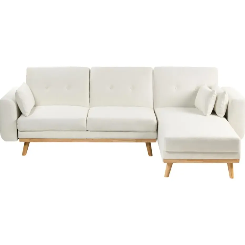 KAARINA - Hoekbank - Wit - Linkszijdig - Polyester