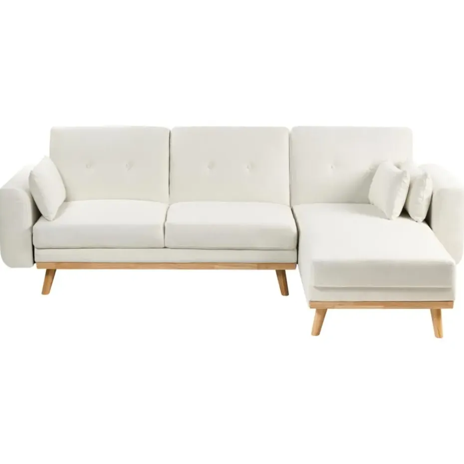 KAARINA - Hoekbank - Wit - Linkszijdig - Polyester