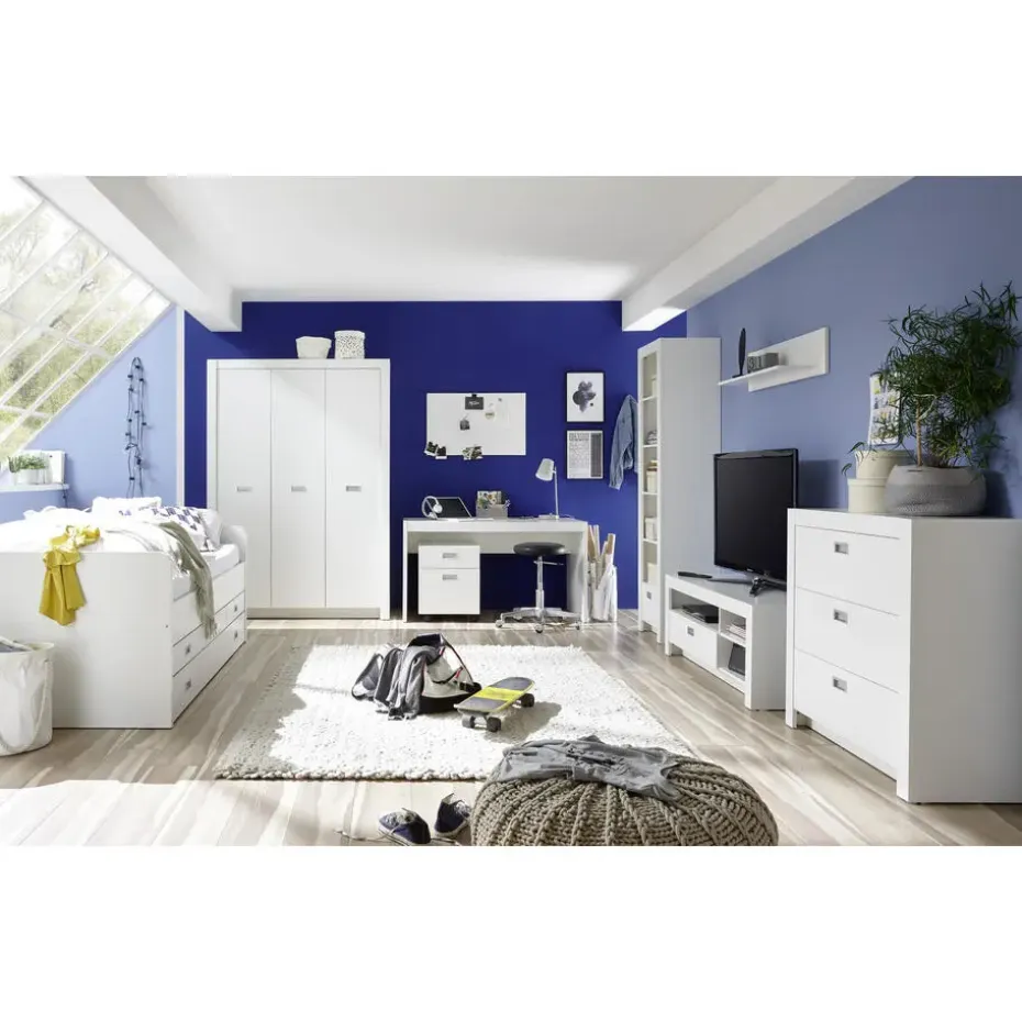 Kajuitbed Arkea 120x200 met 3 lades - wit