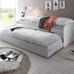 Kajuitbed Nasri 90x200 met bedlade - wit