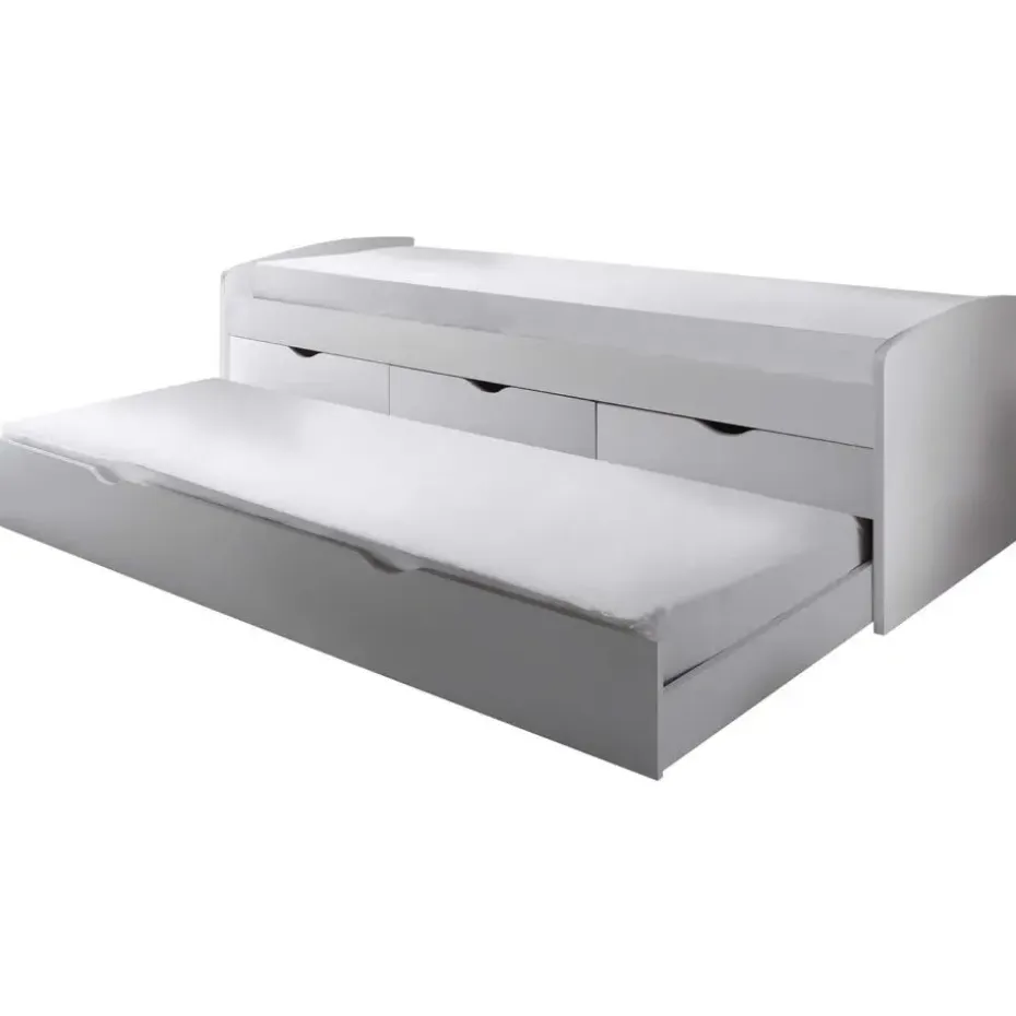 Kajuitbed Nasri 90x200 met bedlade - wit