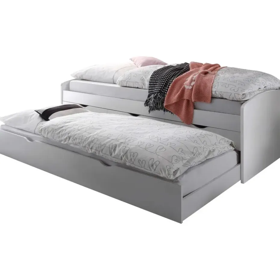 Kajuitbed Nasri 90x200 met bedlade - wit