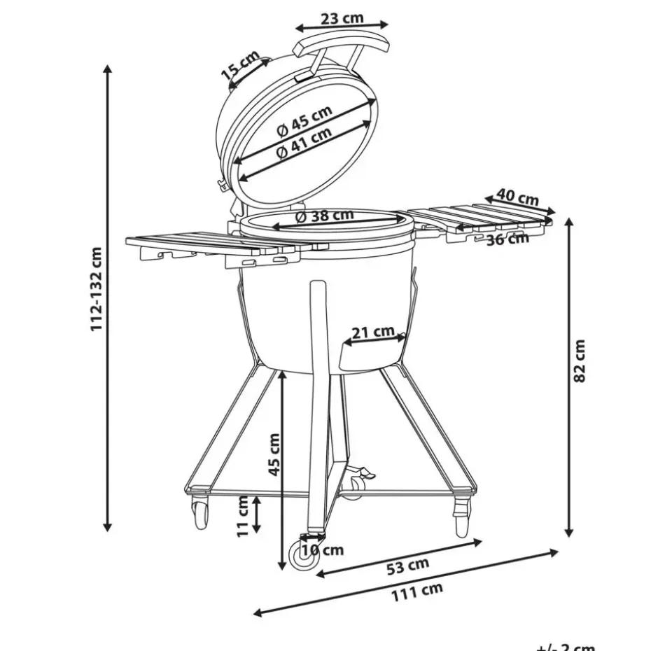 KAMADO - Houtskoolgrill - Rood - Keramiek
