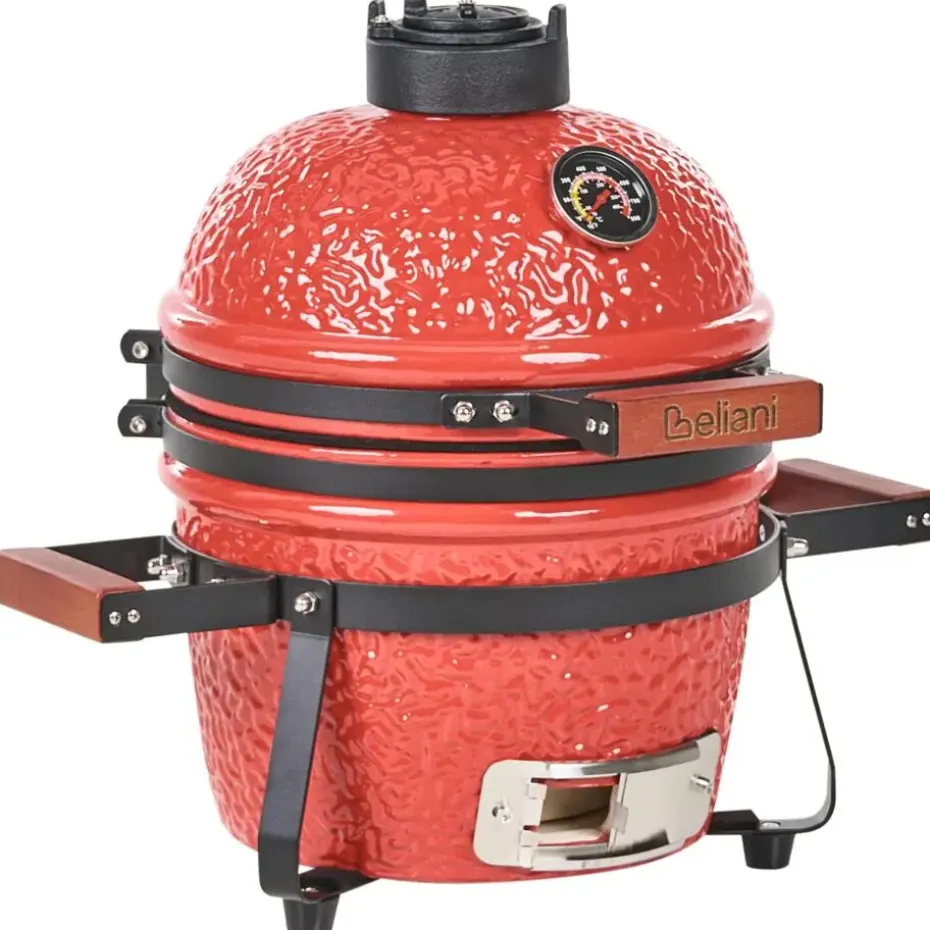 KAMADO - Mini houtskoolgrill - Rood - Keramiek