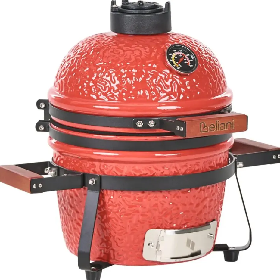 KAMADO - Mini houtskoolgrill - Rood - Keramiek