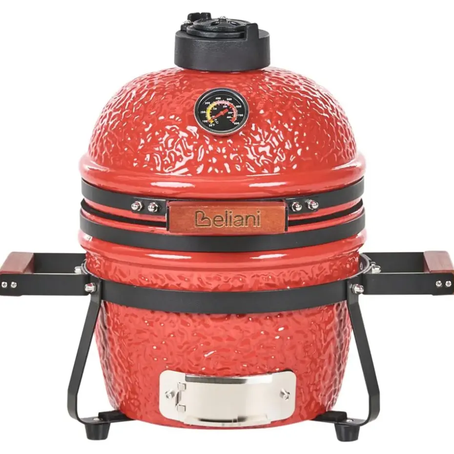 KAMADO - Mini houtskoolgrill - Rood - Keramiek