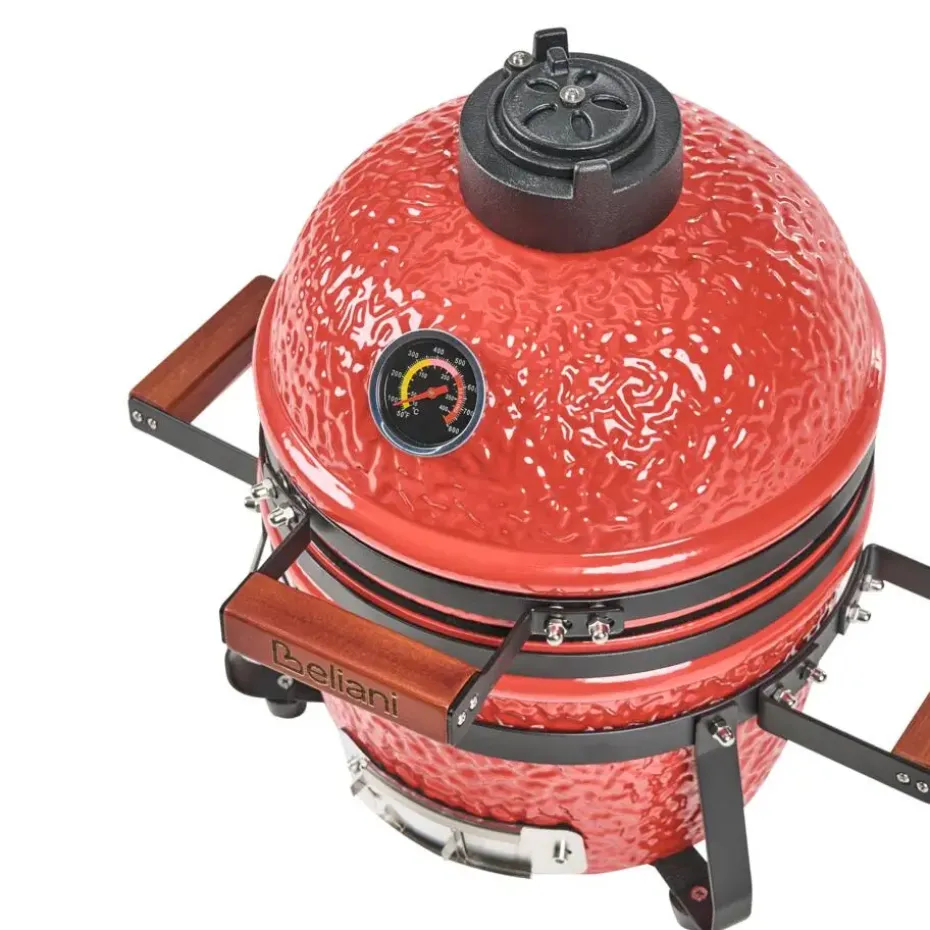 KAMADO - Mini houtskoolgrill - Rood - Keramiek