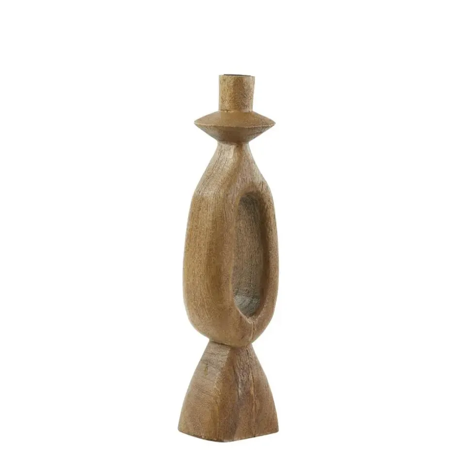 Kandelaar Django - Bruin - 13x13x43cm