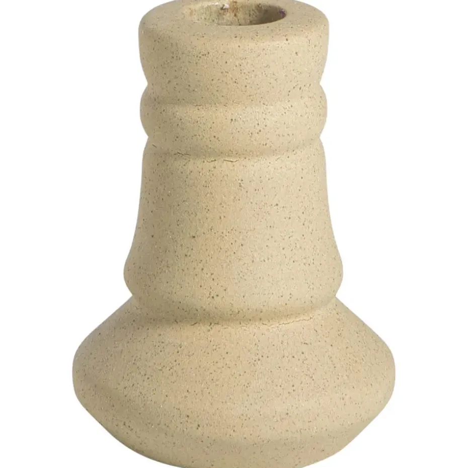 Kandelaar Malmo licht bruin keramiek - 10xØ7 cm