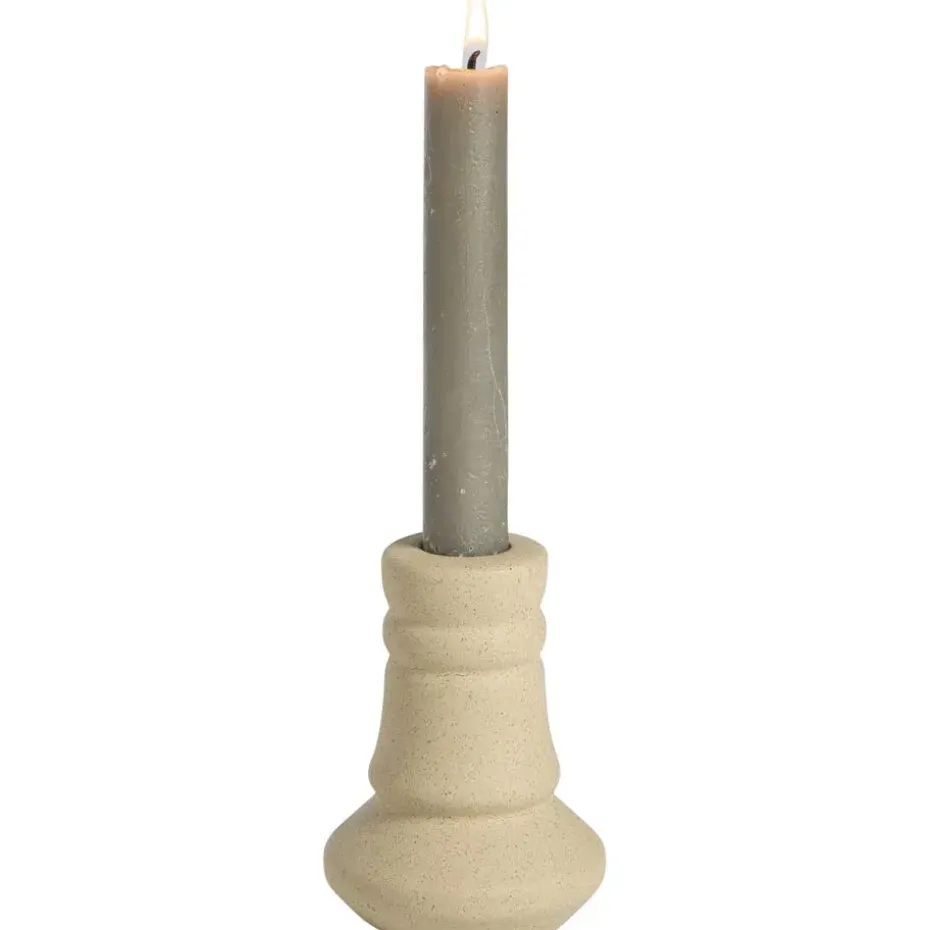 Kandelaar Malmo licht bruin keramiek - 10xØ7 cm