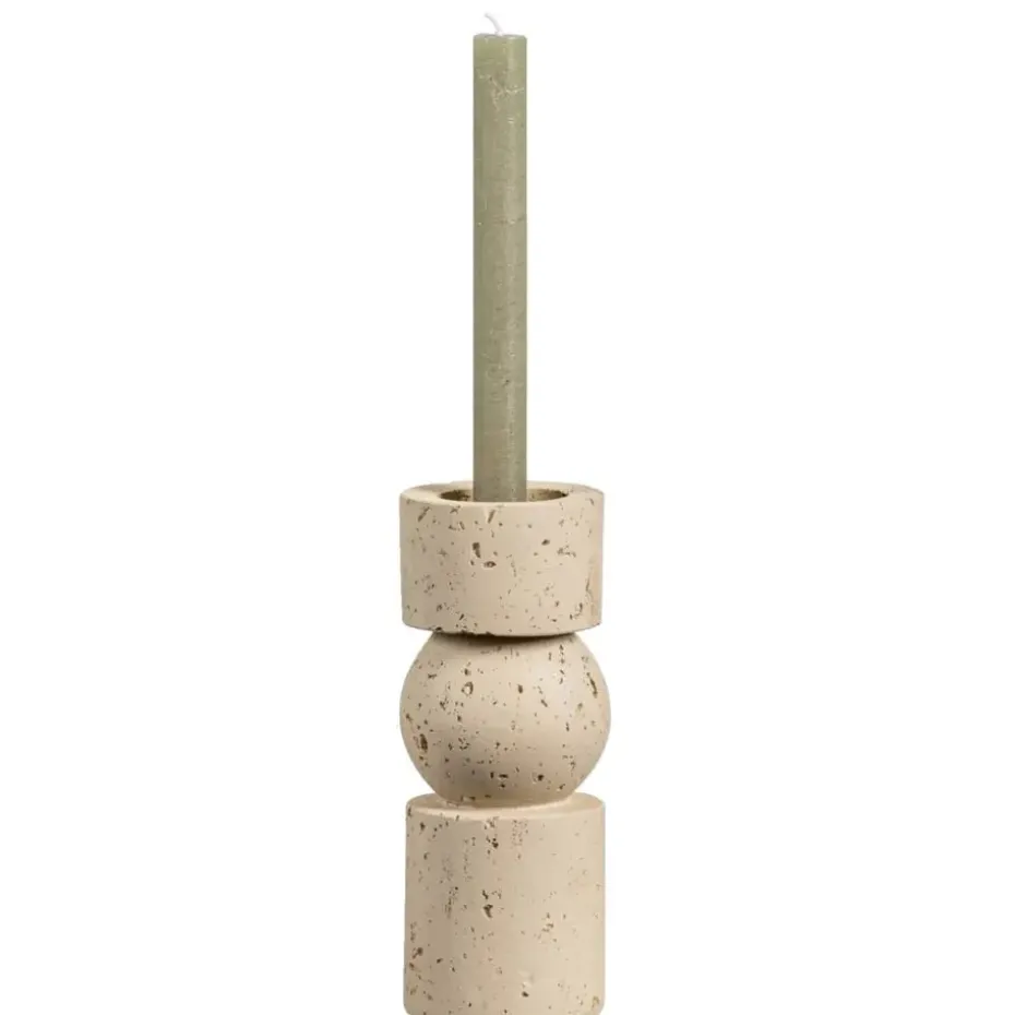 Kandelaar Raven - beige - 20xØ8 cm