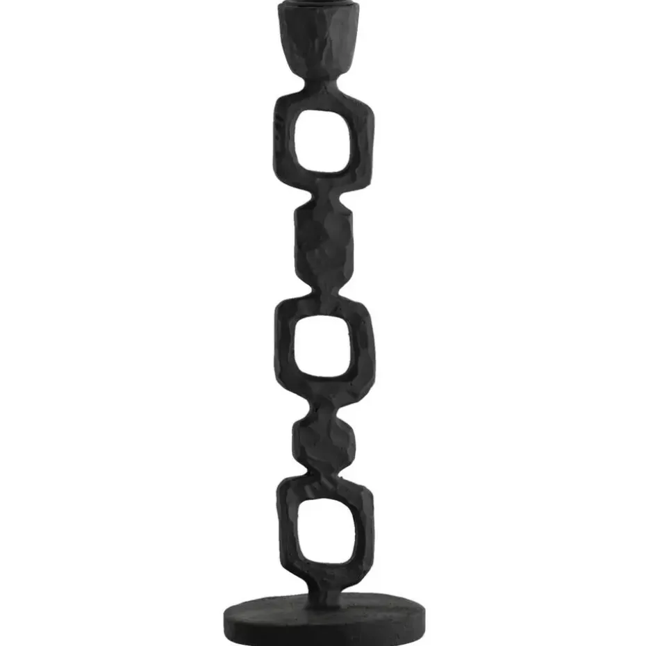 Kandelaar Ziga - zwart - polyresin - 26xØ7,5 cm