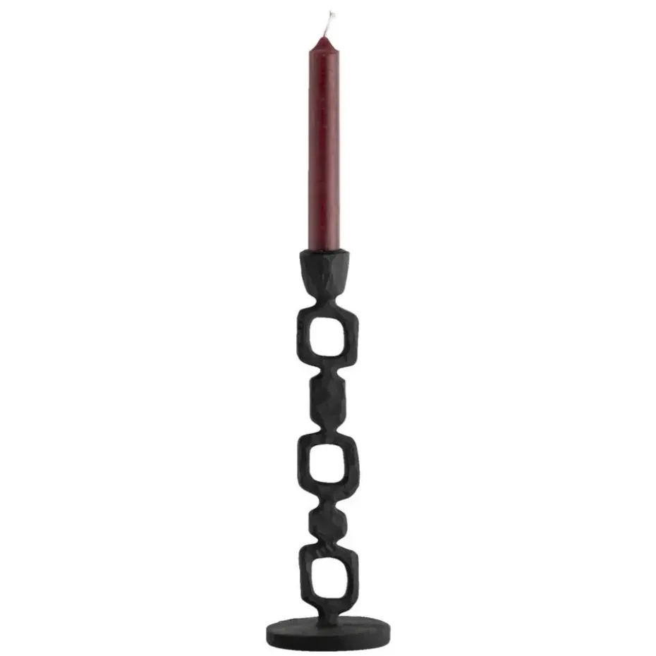Kandelaar Ziga - zwart - polyresin - 26xØ7,5 cm