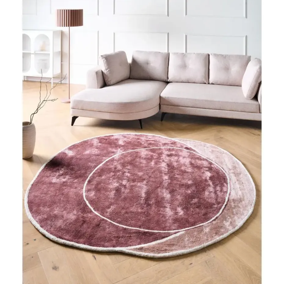 KANRACH - Vloerkleed - Roze - 200 x 200 cm - Viscose