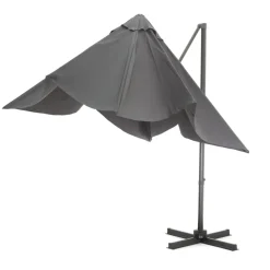 Kantelbare Zweefparasol 250x250 cm, Vierkant Zeil - Donker Grijs