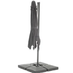 Kantelbare Zweefparasol 250x250 cm, Vierkant Zeil - Donker Grijs