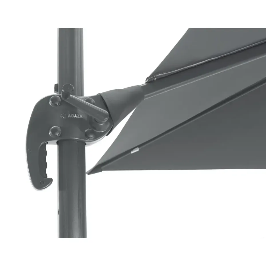 Kantelbare Zweefparasol 250x250 cm, Vierkant Zeil - Donker Grijs