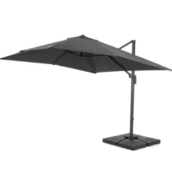 Kantelbare Zweefparasol 250x250 cm, Vierkant Zeil - Donker Grijs