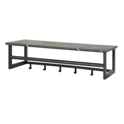 Kapstok - Zwart Metaal - 80x30x24cm - 6-Haken - Roede