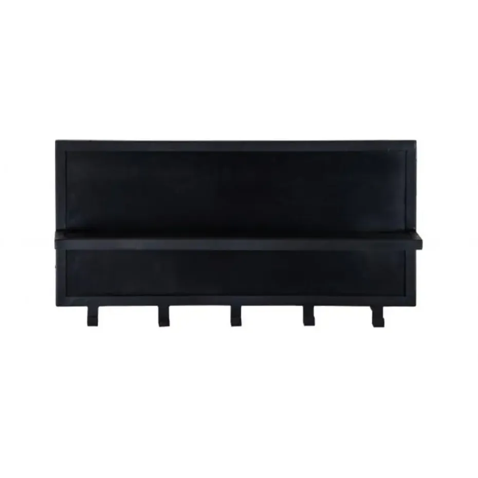 Kapstok Mangohout Zwart - 17x70x32cm - Kapstok Brix Caro