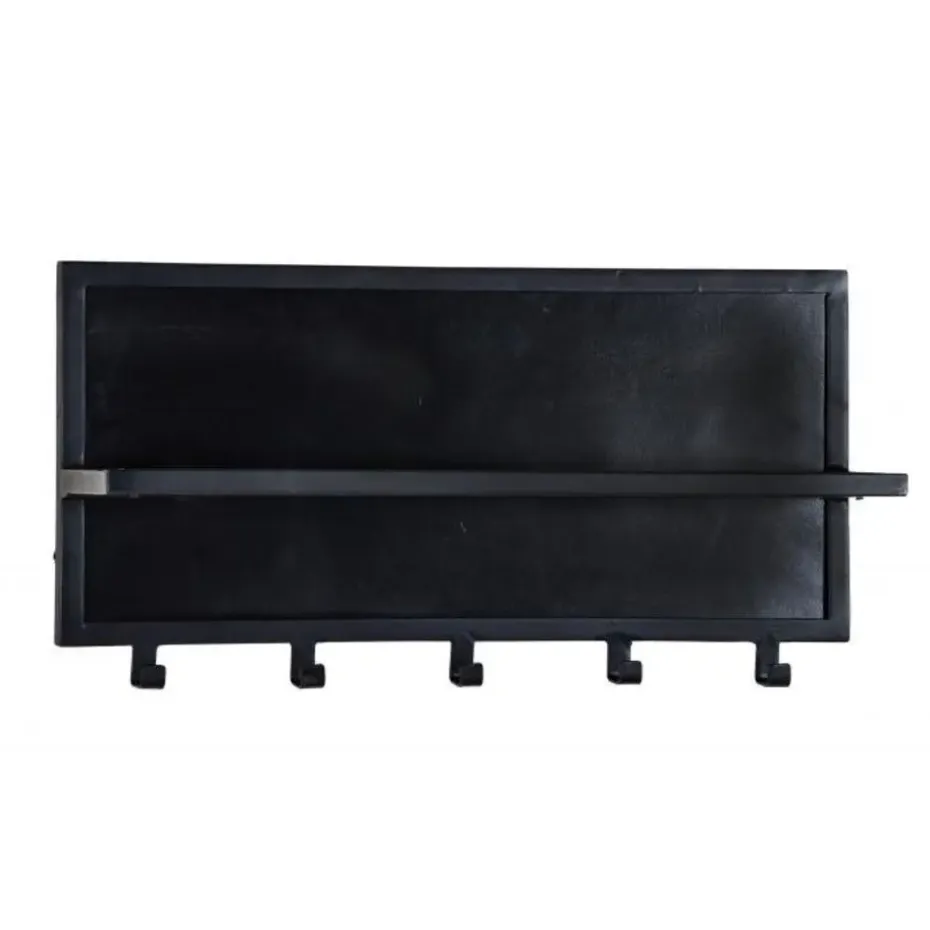 Kapstok Mangohout Zwart - 17x70x32cm - Kapstok Brix Caro