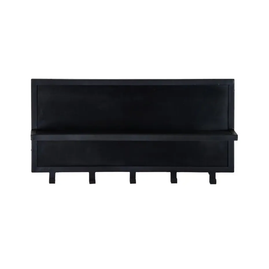 Kapstok Mangohout Zwart - 17x70x32cm - Kapstok Brix Caro