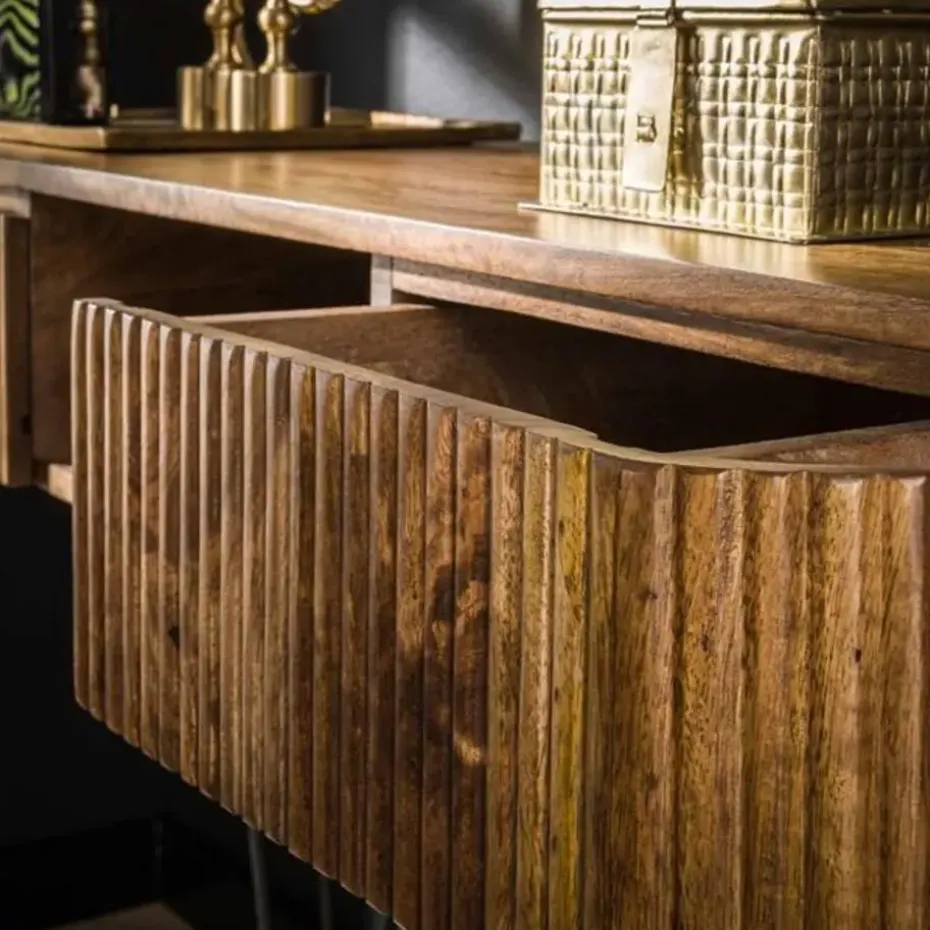 Kaptafel Rechthoek 110cm -Massief Mangohout - 2 Lades