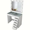 Kaptafel Wit/Glas - Incl. Spiegel - 90x44,5x79,8 - Beyas