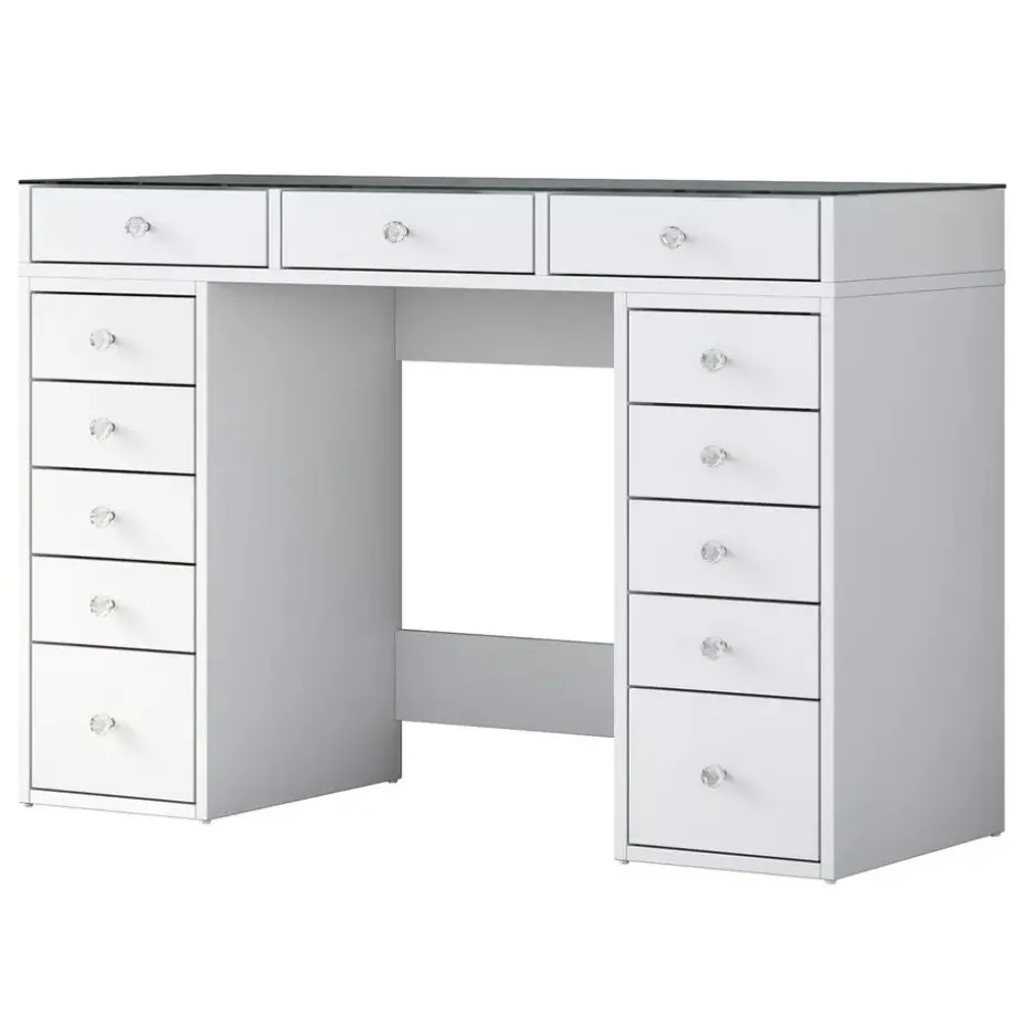 Kaptafel Wit/Glas - 120x44,5x79,8cm - Beyas