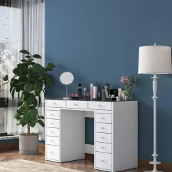 Kaptafel Wit/Glas - 120x44,5x79,8cm - Beyas