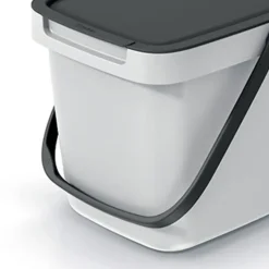 Keden GFT aanrecht afvalbak - creme wit - 6L - 20 x 26 x 20 cm