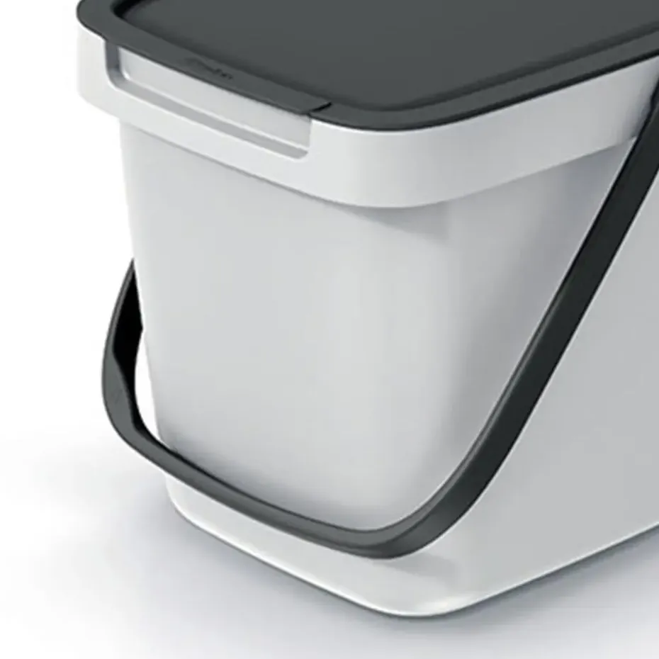 Keden GFT aanrecht afvalbak - creme wit - 6L - 20 x 26 x 20 cm