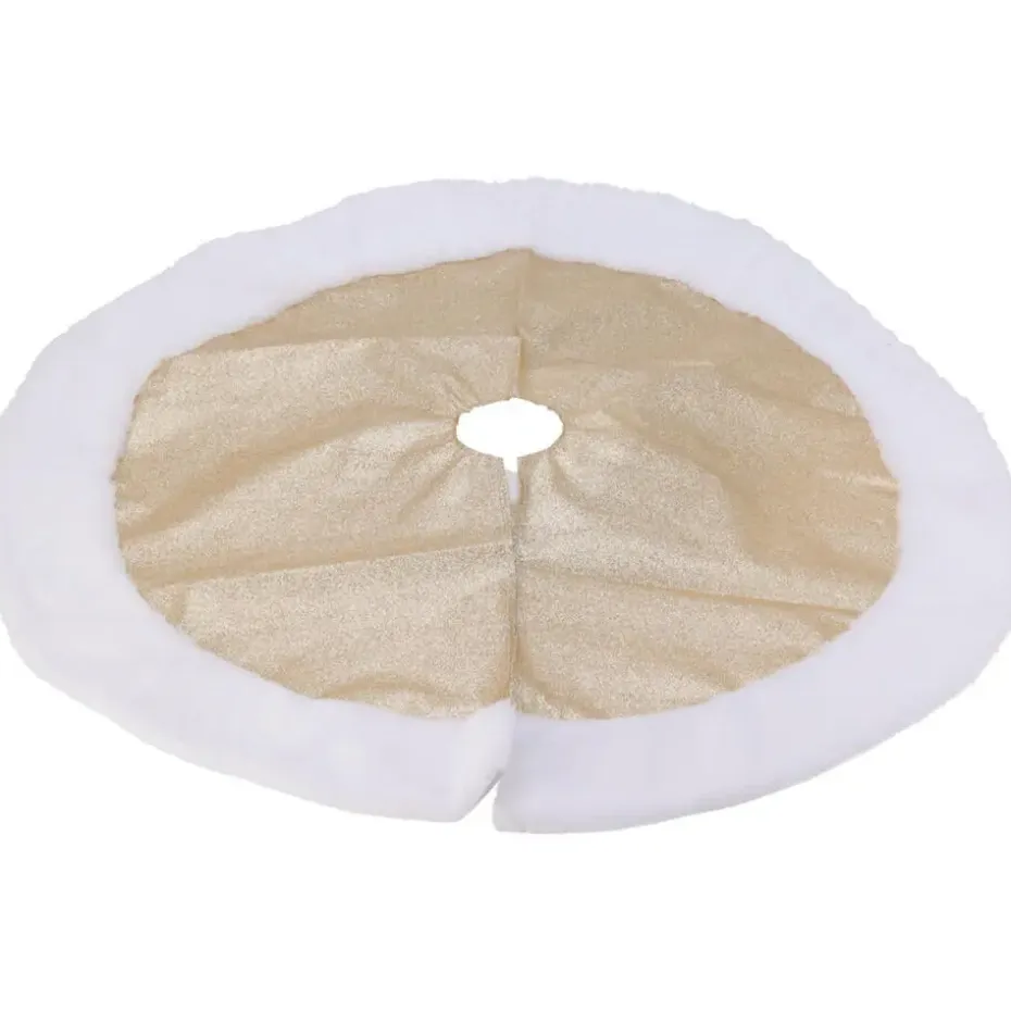 Kerstboomrok - champagne goud - metallic - D90 cm - polyester