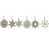 Kersthangers - 6x - sneeuwvlokken - naturel - hout - 6 cm
