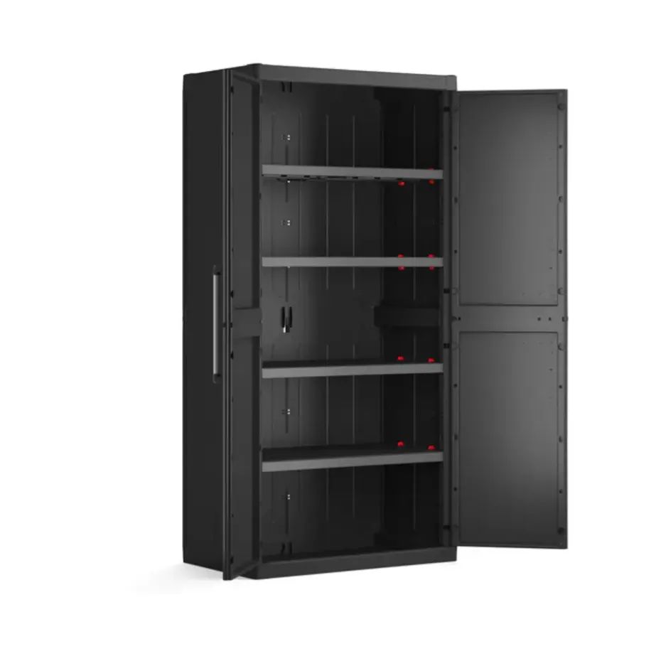 Keter Detroit XL Hoge Kast - 4 planken - 89x54x182cm - Zwart
