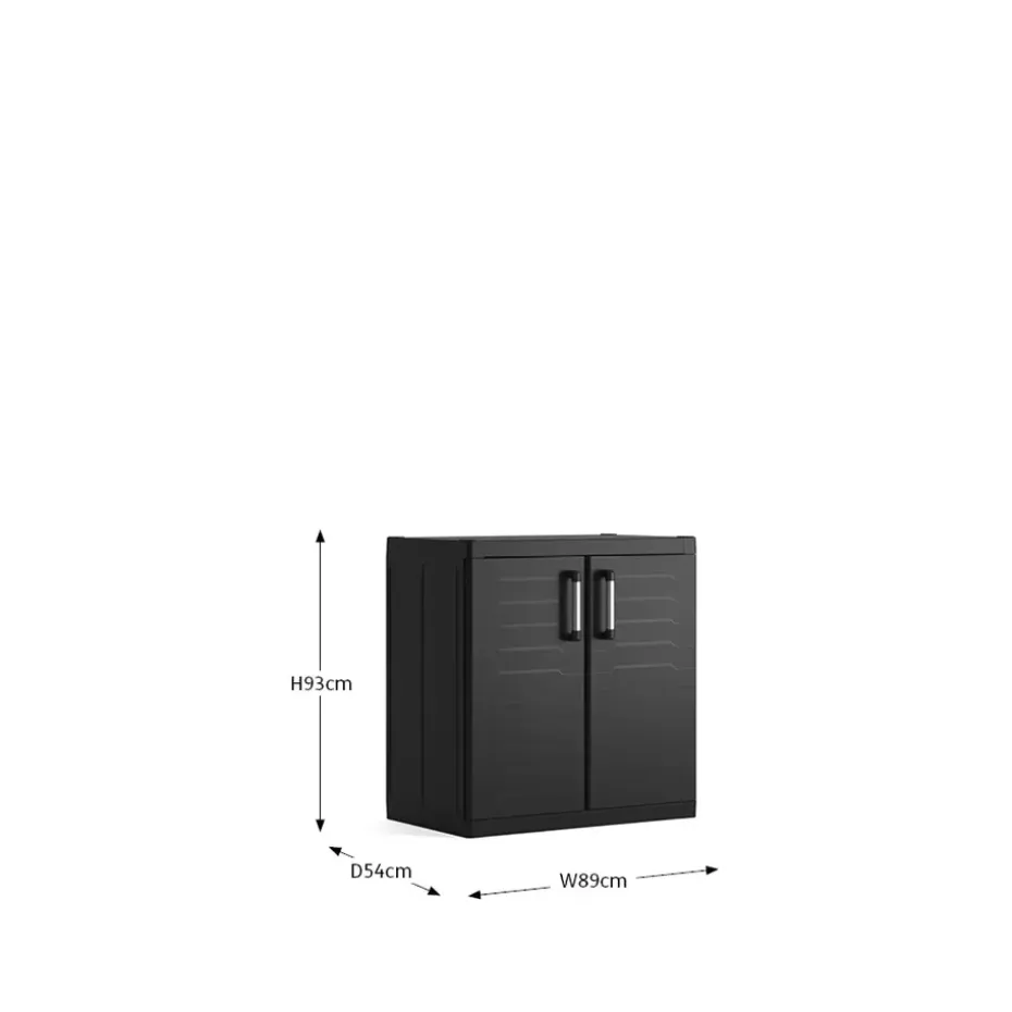 Keter Detroit XL lage Kast - 2 planken - 89x54x93cm - Zwart