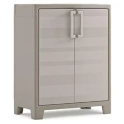 Keter Gulliver Lage Kast - 2 Planken - 80x44x100 cm - zand/beige