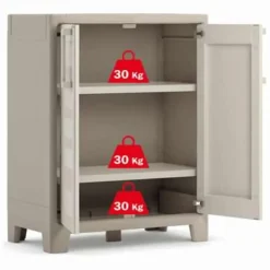 Keter Gulliver Lage Kast - 2 Planken - 80x44x100 cm - zand/beige