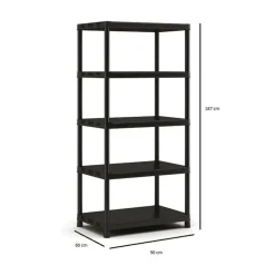 Keter Kunststof Stellingkast extra breed - 90x60x187cm - zwart